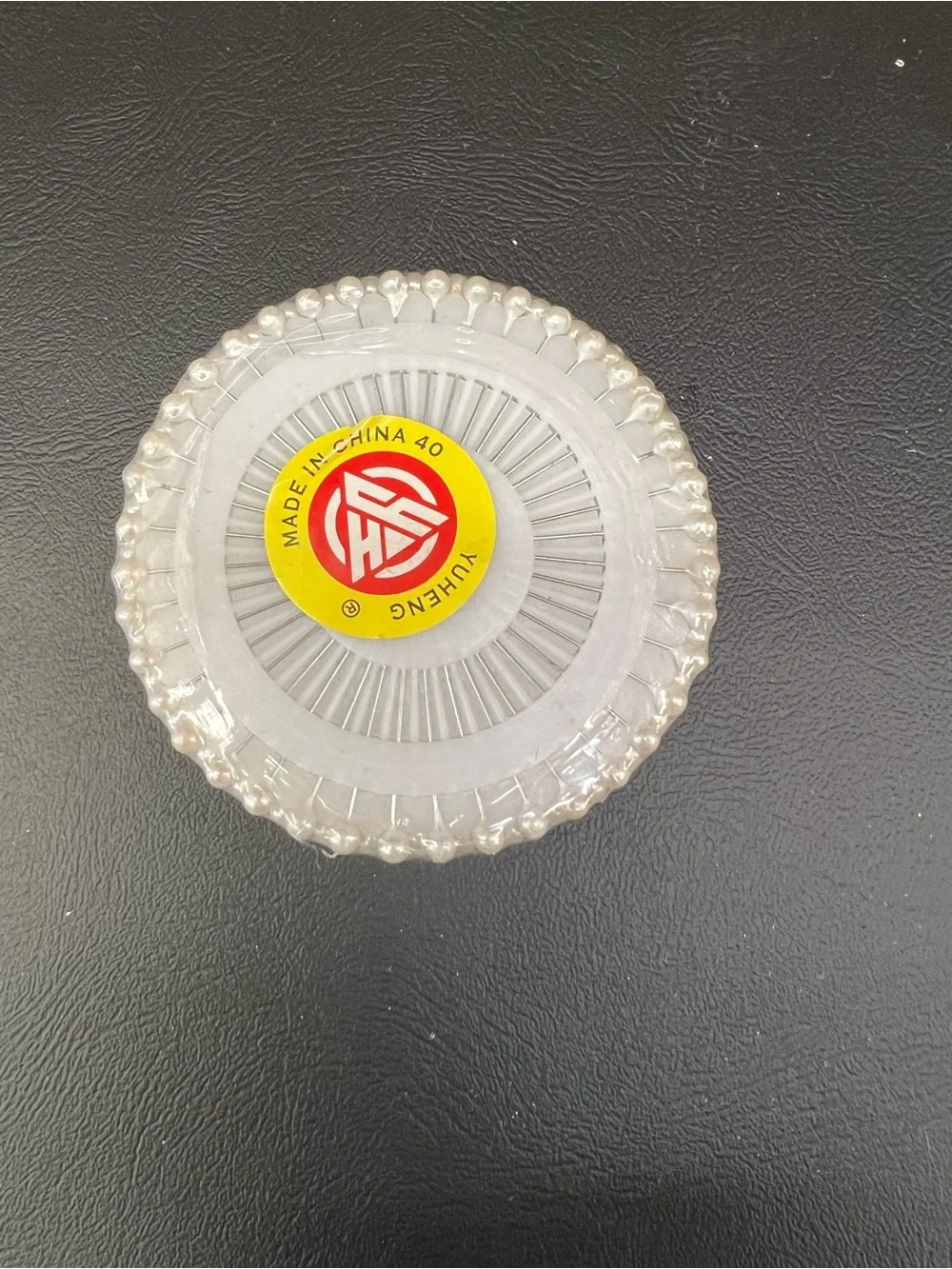 Clear Round Decorative Pin Cushion - White